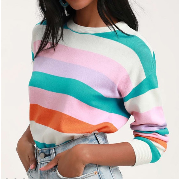 Lulus Sweaters - Lulu’s Candystrip Sweater, Size Small, NWT